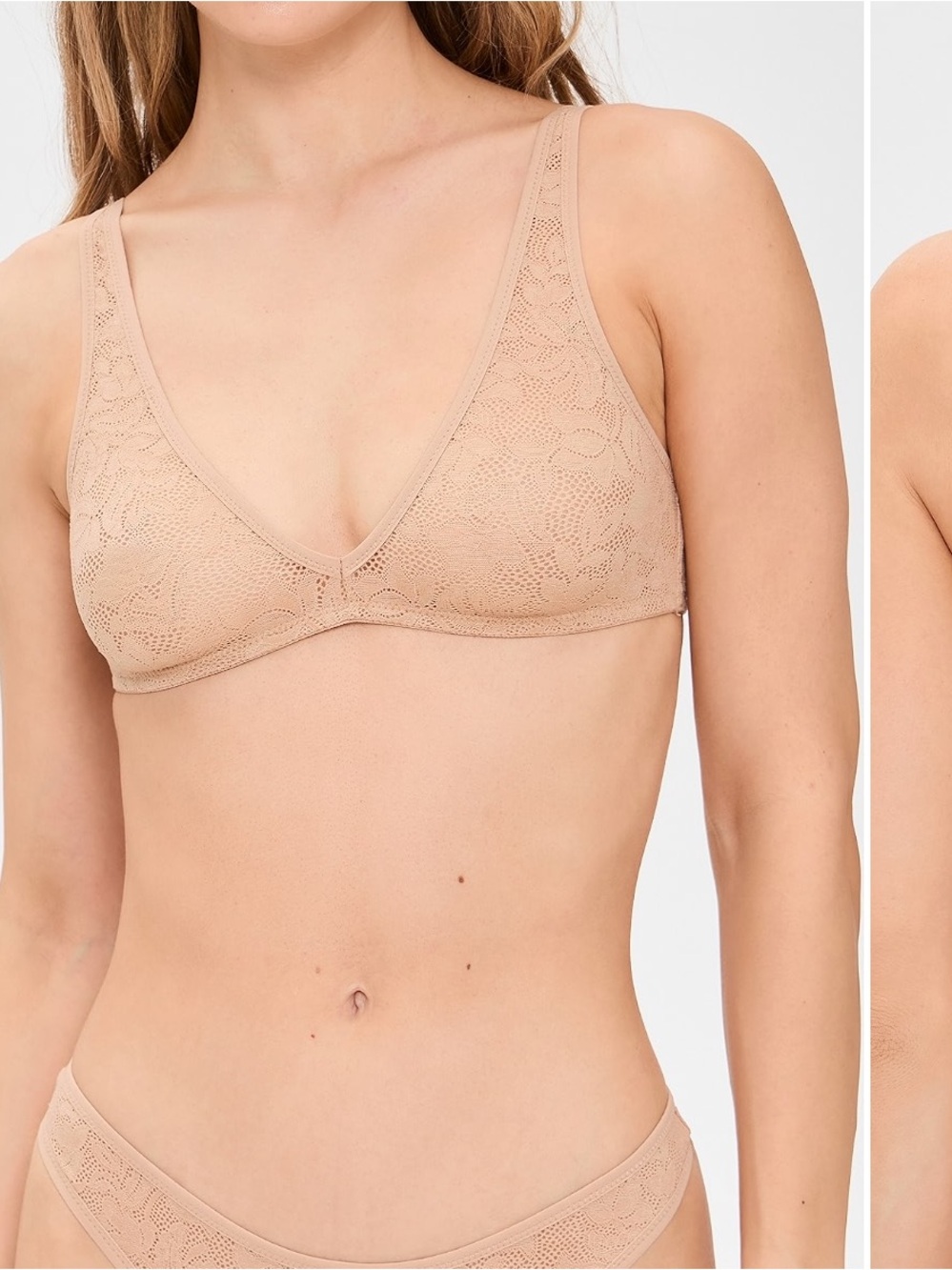 Eberjey Soft Stretch Recycled Lace Plunge Bralette XS new